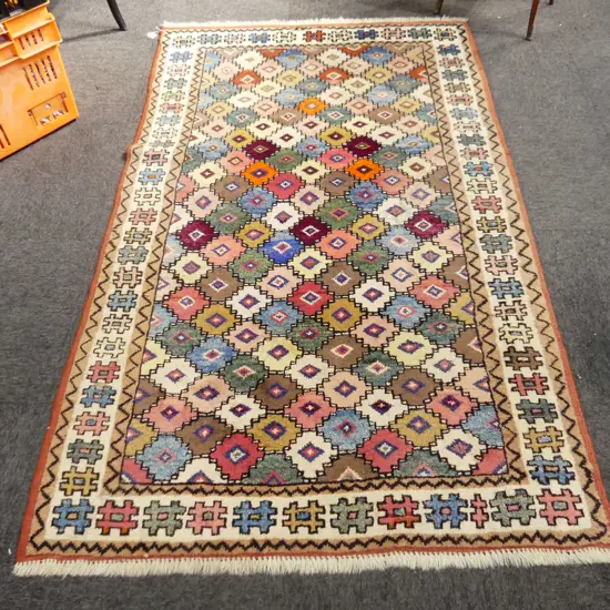 HAND KNOTTED ALL WOOL RUG 1950x1130mm