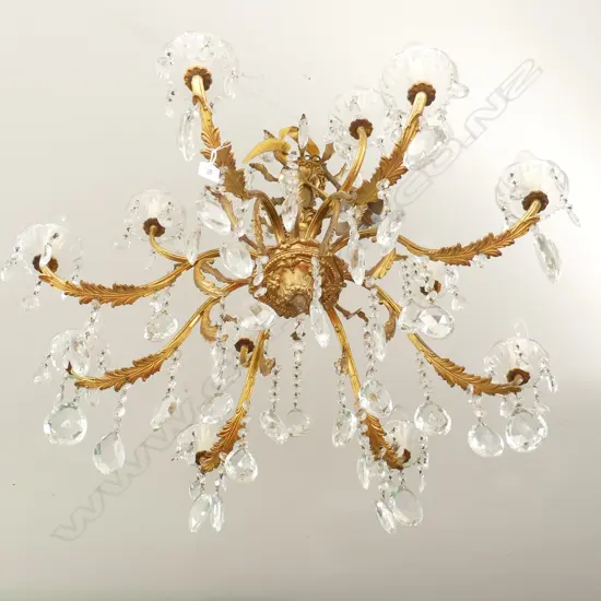 FRENCH ORMOLU 8 ARM 12 LIGHT CHANDELIER 800mm dia / H. 630mm