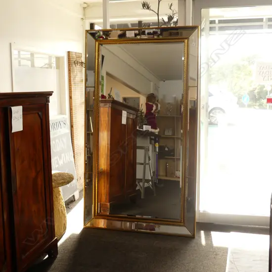 VERY LARGE ORNATE GILT FRAMED MIRROR. H 1975mm x 1125mm