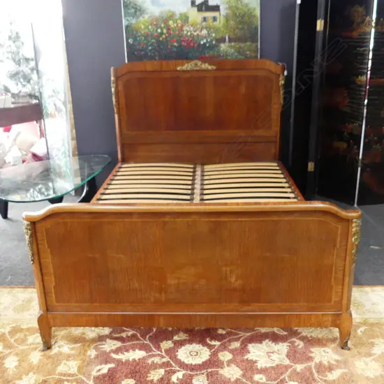 ANTIQUE FRENCH WOODEN BED FRAME, 1500 x 2150mm