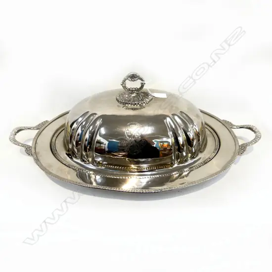 LG SILVER PLATE MEAT DISH COVER & PLATTER 690x415mm