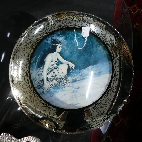 RETRO MAORI CONVEX MIRROR 390mm dia