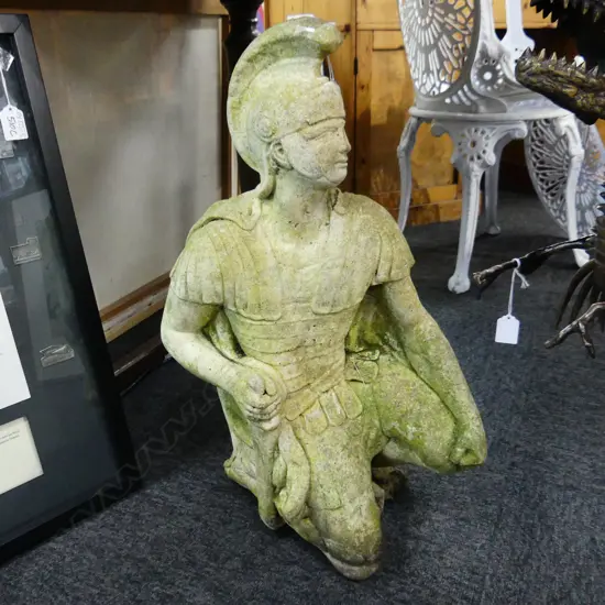 CONCRETE ROMAN CENTURIAN GARDEN STATUE H.570mm