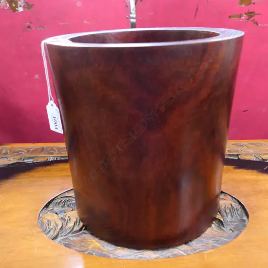 LG CHINESE ROSEWOOD BRUSH POT H.220mm 21.5mm dia