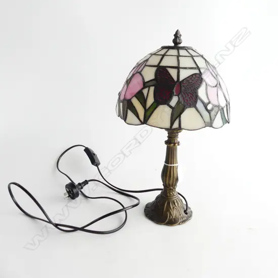 TIFFANY STYLE LEAD LIGHT TABLE LAMP H.360mm