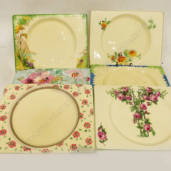 6 DECO PLATES 210x265mm ALL ROYAL STAFFORDSHIRE 'THE BIARRITZ'