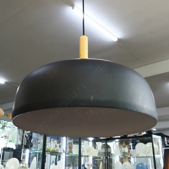 CONTEMPORARY BLACK METAL PENDANT LIGHT FITTING d 460 mm