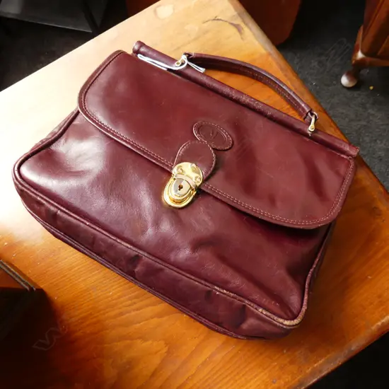 BROWN LEATHER BAG W.310mm