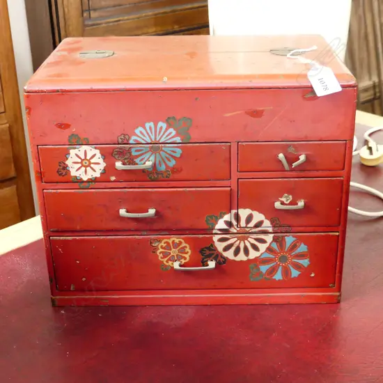 OLD JAPANESE SEWING BOX AF