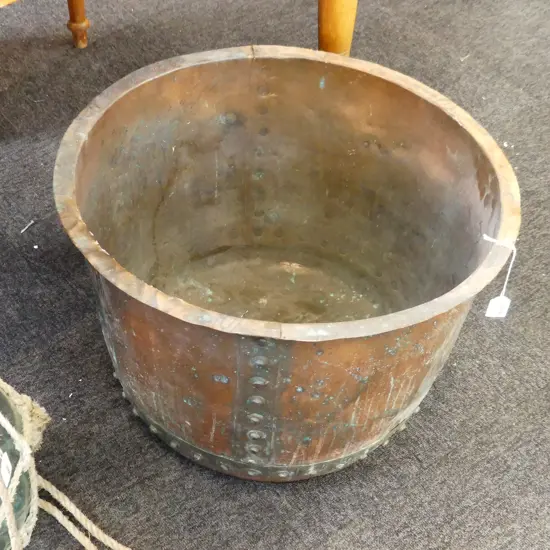 LG VINTAGE COPPER PLANTER/WOODBOX, 560X380MM