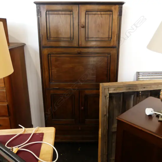 EARLY 1900s OAK SHIP'S CABINET  890x190x1690mm