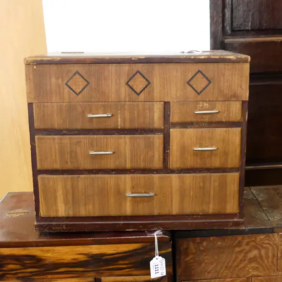 OLD JAPANESE SEWING BOX AF