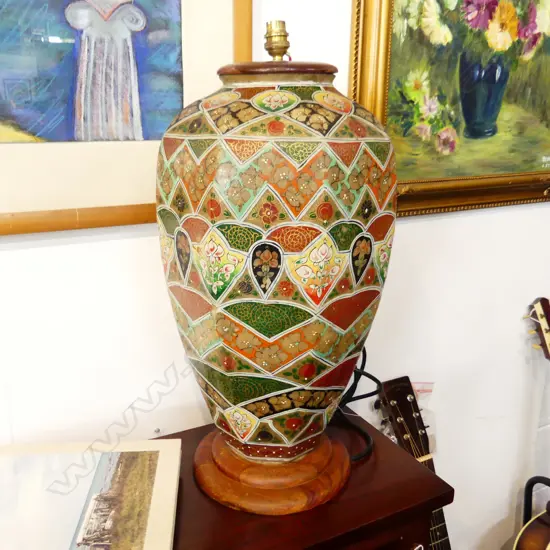 HAND PAINTED HIDE LAMP H.620mm