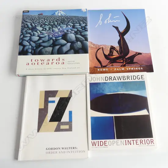4 NZ ART BOOKS: J. DRAWBRIDGE + 'TOWARDS AOTEAROA' + G. WALTERS + COLIN WEBSTER WATSON