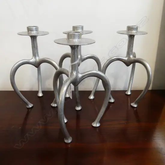 4 STEPHAN RONDEL CANDLE HOLDERS H.210mm