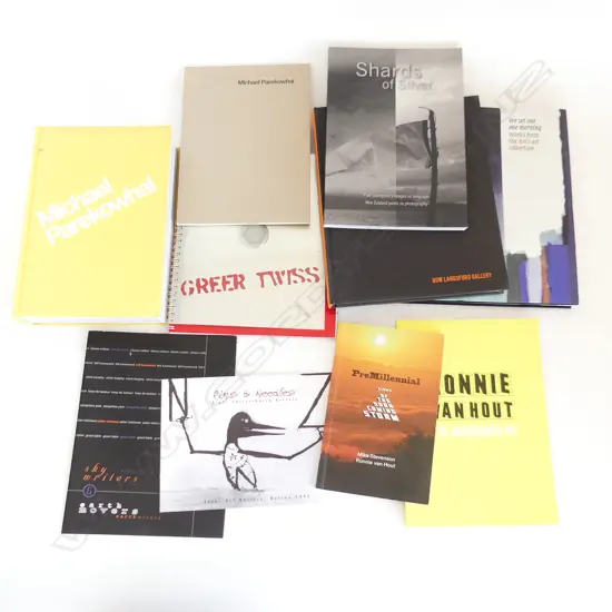 10 ART BOOKS; BNZ, GOW LANGSFORD, PAUL THOMPSON, PAREKOWHAI, 2x GREER TWISS, 2x VAN HOUT, 2 CANTERBURY ART