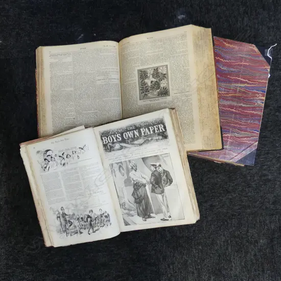 2 BOUND JOURNALS 'WORK: JOURNAL FOR MECHANICS' C.1896 + BOYS OWN MANUAL