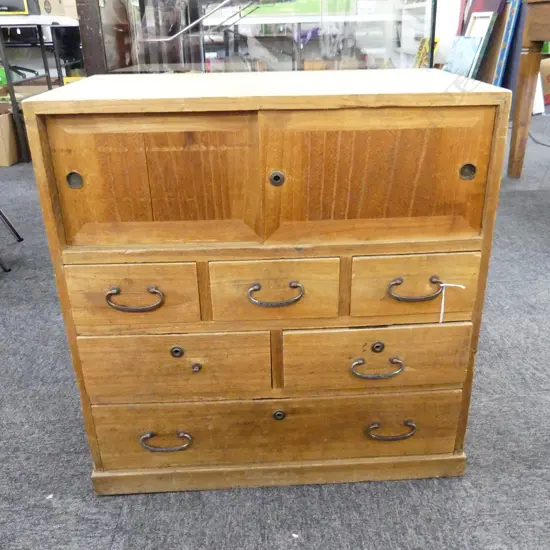 OLD JAPANESE CABINET. 6 drawers. H.585mm.