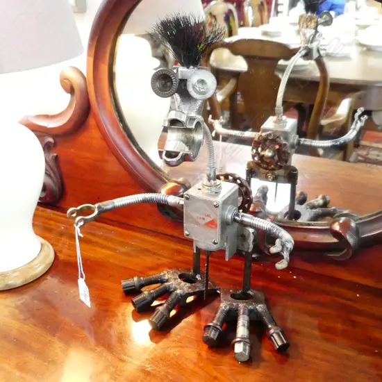 ANDREW HALL ASSEMBLAGE ART ROBOT H.350mm