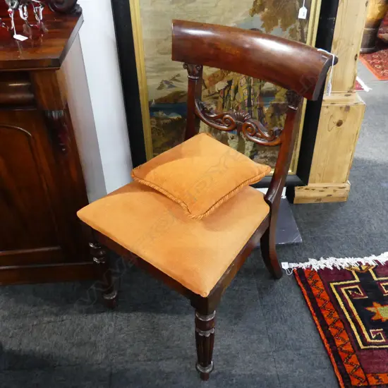 ANTIQUE MAHOGANY BLADE BACK CHAIR