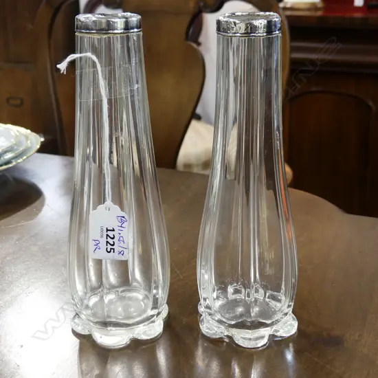 PR STG RIMMED GLASS VASES H.210mm, LONDON 1925