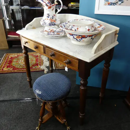 COLONIAL MARBLE TOPPED WASH STAND 910x455x880mm