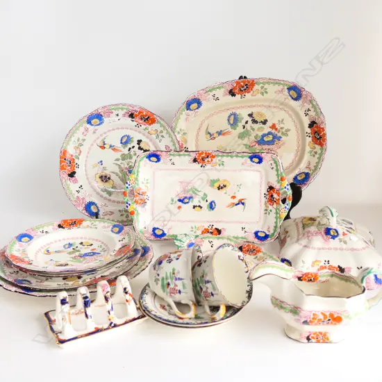 15 PCS MASON IRONSTONE CHINA, 'PERSTANA' & PAGODA PATTERNS