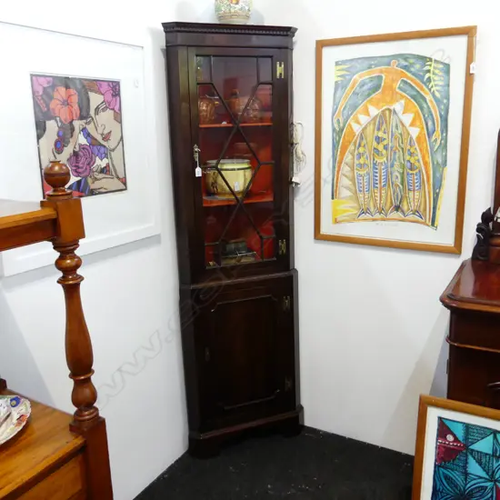 MAHOGANY CORNER CABINET 390x390x1830mm