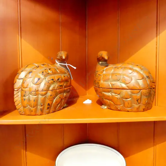 PR ORANGE LACQUER QUAIL LIDDED CONTAINERS L.150mm