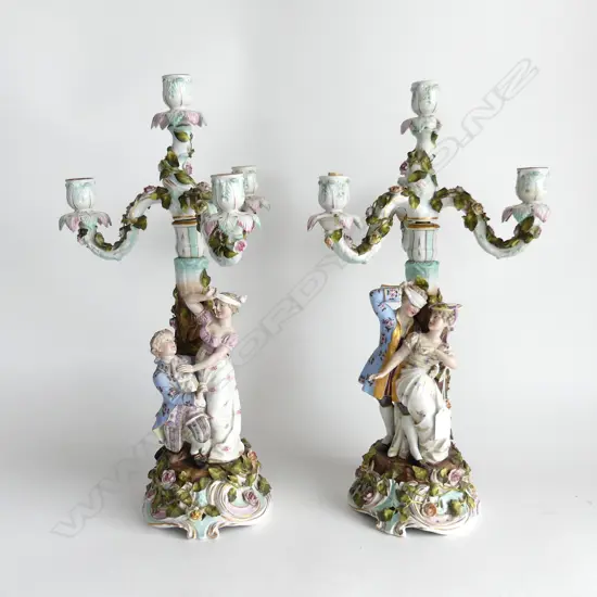 PR ANTIQUE CANDELABRAS - SOME LOSSES & REPAIR H.490mm