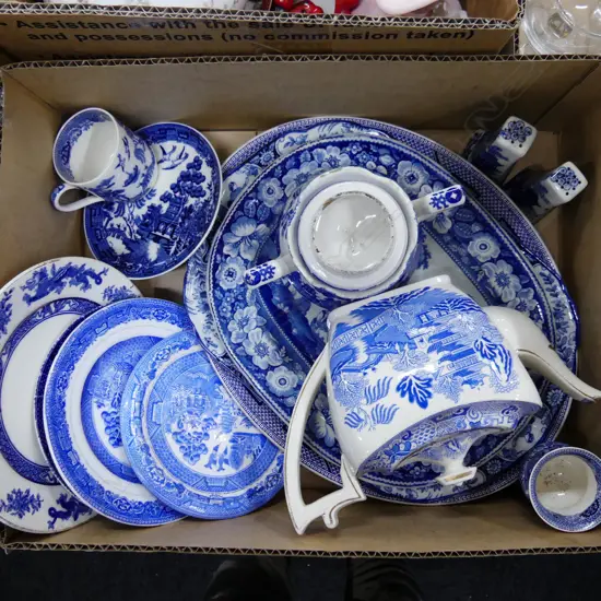 SMALL BOX OF 12PCS VINTAGE B/W CHINA ASHETS TEAPOT  H130MM ETC