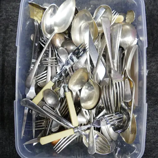 BOX LOT OLD CUTLERY
