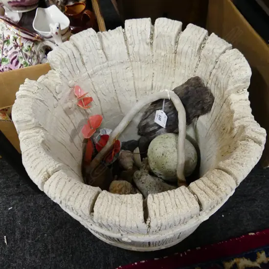 CONCRETE GARDEN BUCKET + CONTENTS H280MM