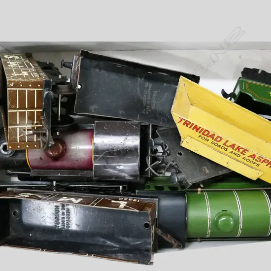 2 HORNBY TRAINS + 6 PCES ROLLING STOCK