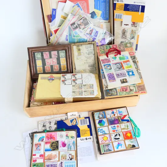 BOX OF STAMPS + DISNEY COLLECTABLES ETC MINI SHEETS ETC