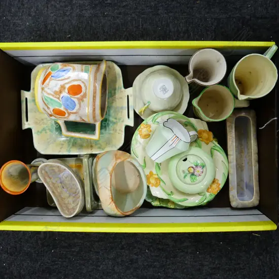 ASSTD DECO POTTERY PIECES, 14 PCS 