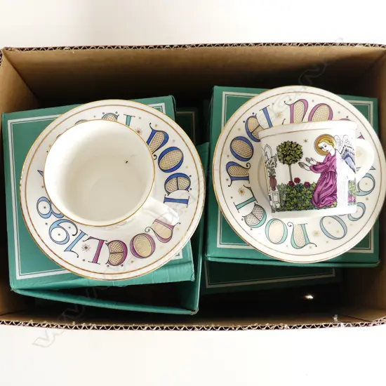 6 ROYAL DOULTON 'CHRISTMAS CUP & SAUCER' SETS in orig. boxes 1980 1984 etc ltd. ed. 