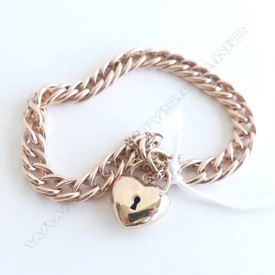 9CT ROSE GOLD DOUBLE CURB BRACELET 23GMS