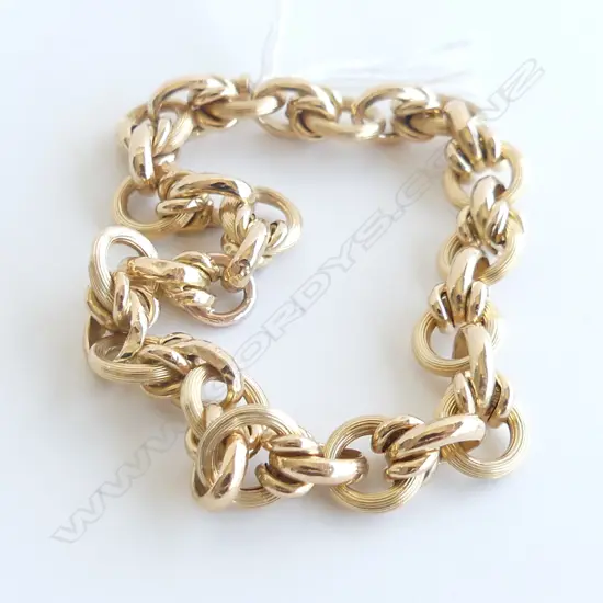 18CT GOLD HOLLOW CHAIN BRACELET 10.5GMS