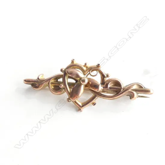 9CT GOLD SWEETHEART BROOCH 1.45GMS
