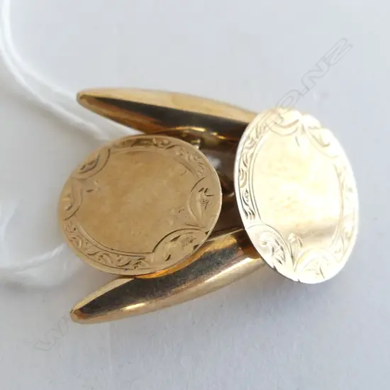 PR 9CT GOLD CUFFLINKS 3.44GMS