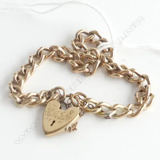 GOLD LINED CURB LINK w. R/G LOCK 8.8 GRAMS