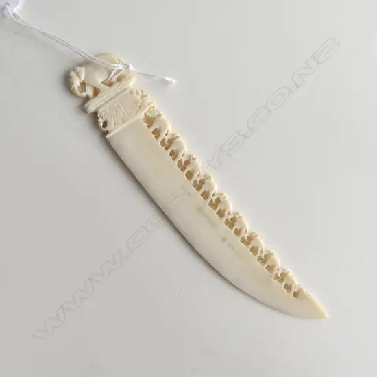 BONE LETTER KNIFE ELEPHANT BRIDGE BACK L.153mm