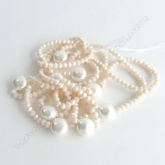 LONG FRESHWATER PEARL & PINK CRYSTAL NECKLACE