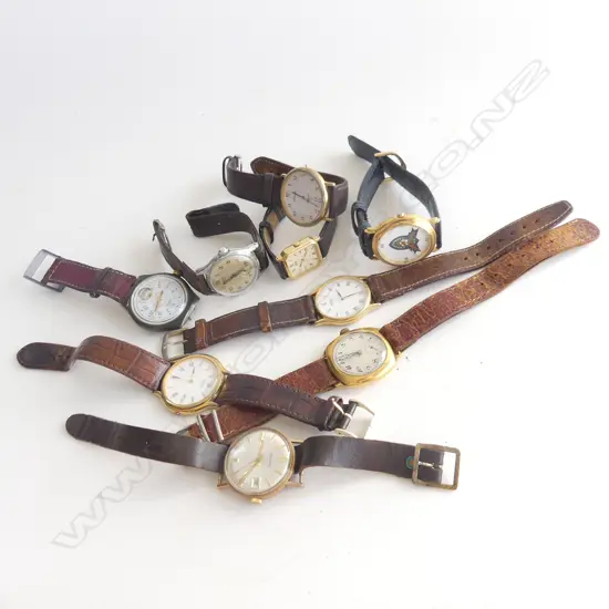 BAG ASST OLD WATCHES WITH LEATHER STRAPS 