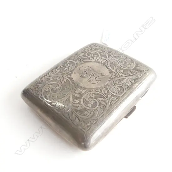 STG SILVER CIGARETTE CASE 'BKG' CHESTER 1915 93 GRAMS