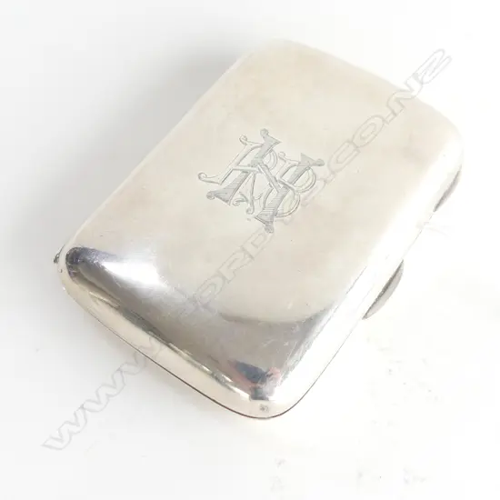 STG SILVER CIGARETTE CASE 'RHB' CHESTER 1907 108 GRAMS