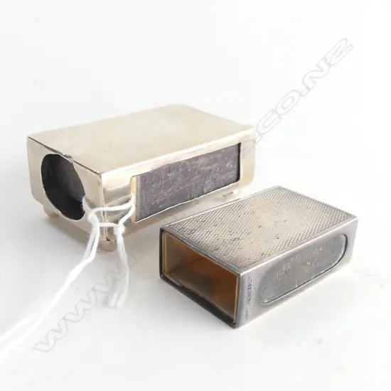 2 STG SILVER MATCH BOX HOLDERS 50 GRAMS