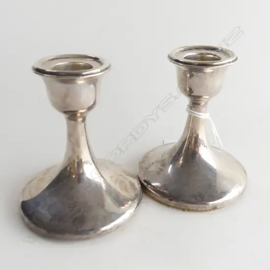 PR STG SILVER CANDLE STICKS LEVI & SALAMAN B'HAM 1927 