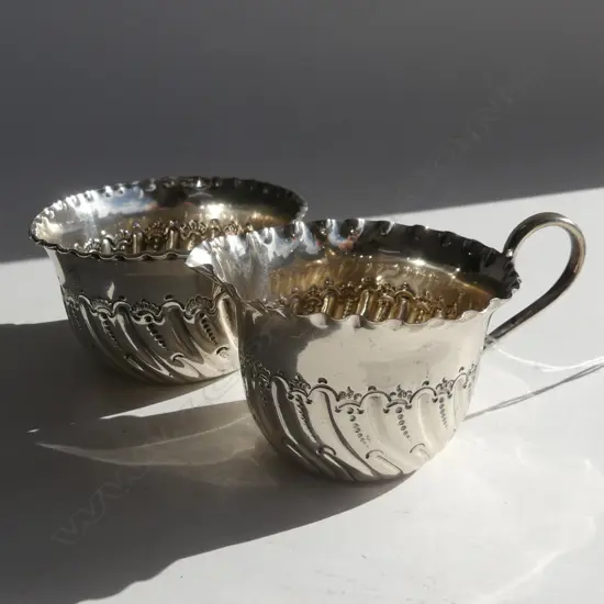 STG SILVER CREAM JUG & BOWL SHEFFIELD 1886 100 GRAMS